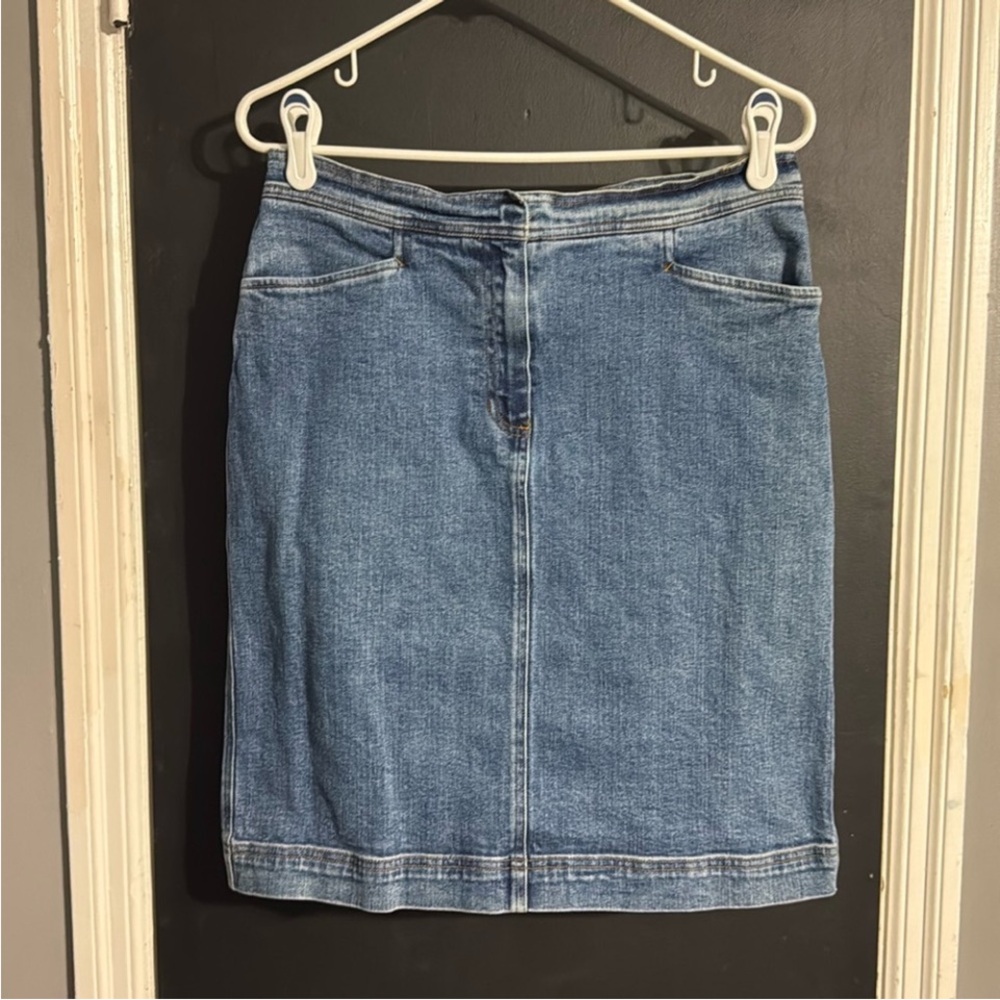 Jones Sport Y2K Stretch Denim Pencil Skirt Size: 8 Length: 22”